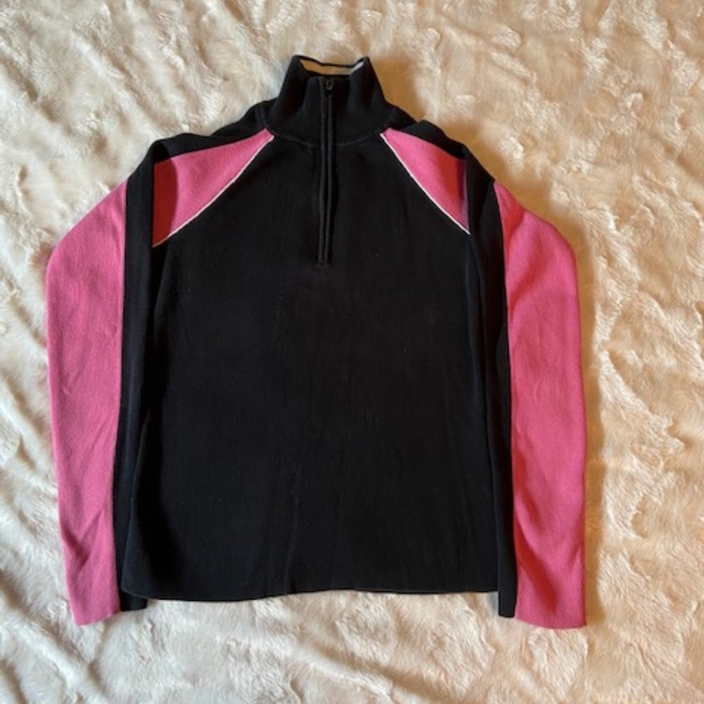 - Tommy Hilfiger Black and Pink ribbed sweater Ladies Size S